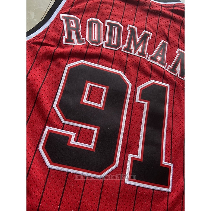 Camiseta Chicago Bulls Dennis Rodman #91 Mitchell & Ness 1996-97 Rojo